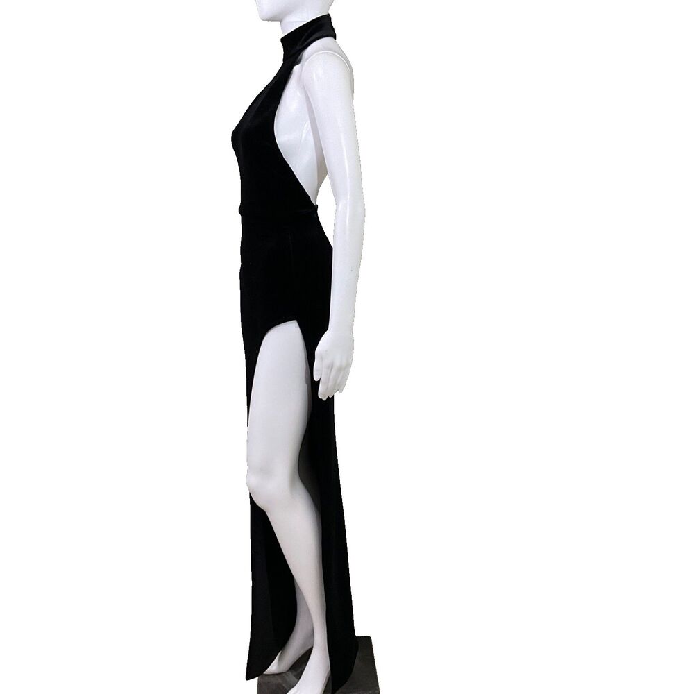Michael Costello × REVOLVE Ataya Velour Halter Backless Gown women’s Size XXS